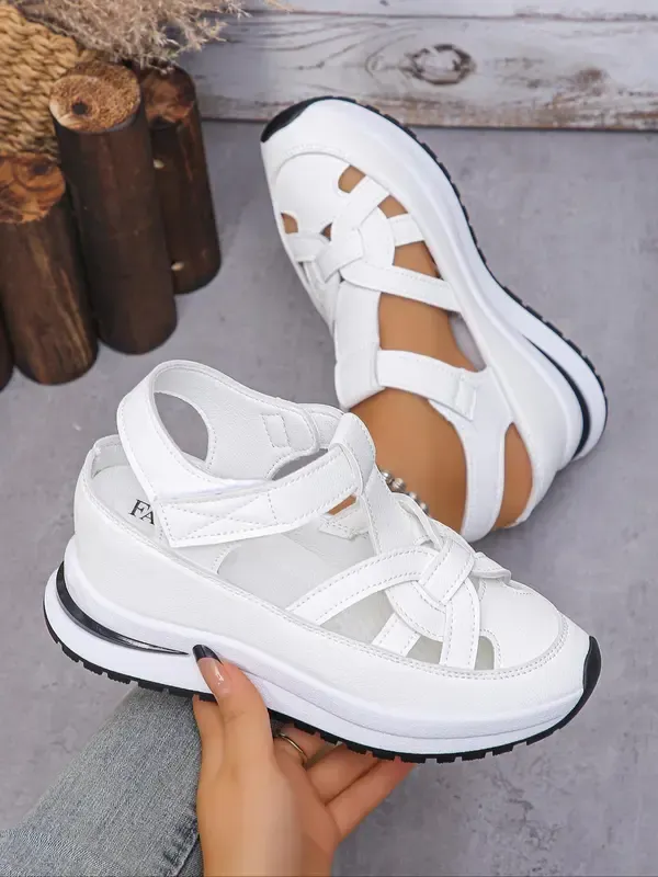 Duna | Sandales compensées confortables à bride Velcro pour femmes