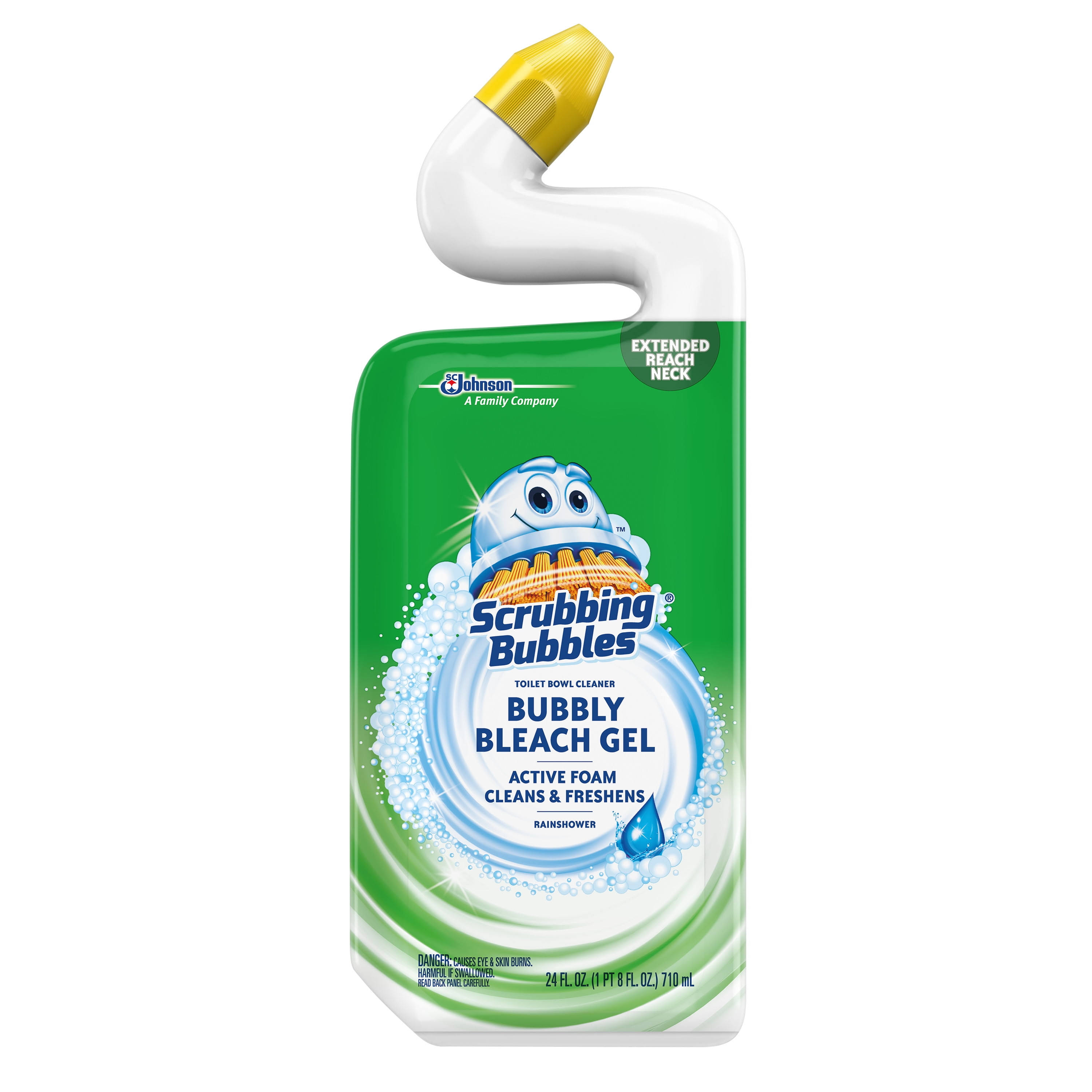 Scrubbing Bubbles Toilet Bowl Cleaner, Bubbly Bleach Gel, Rainshower - 24 fl oz