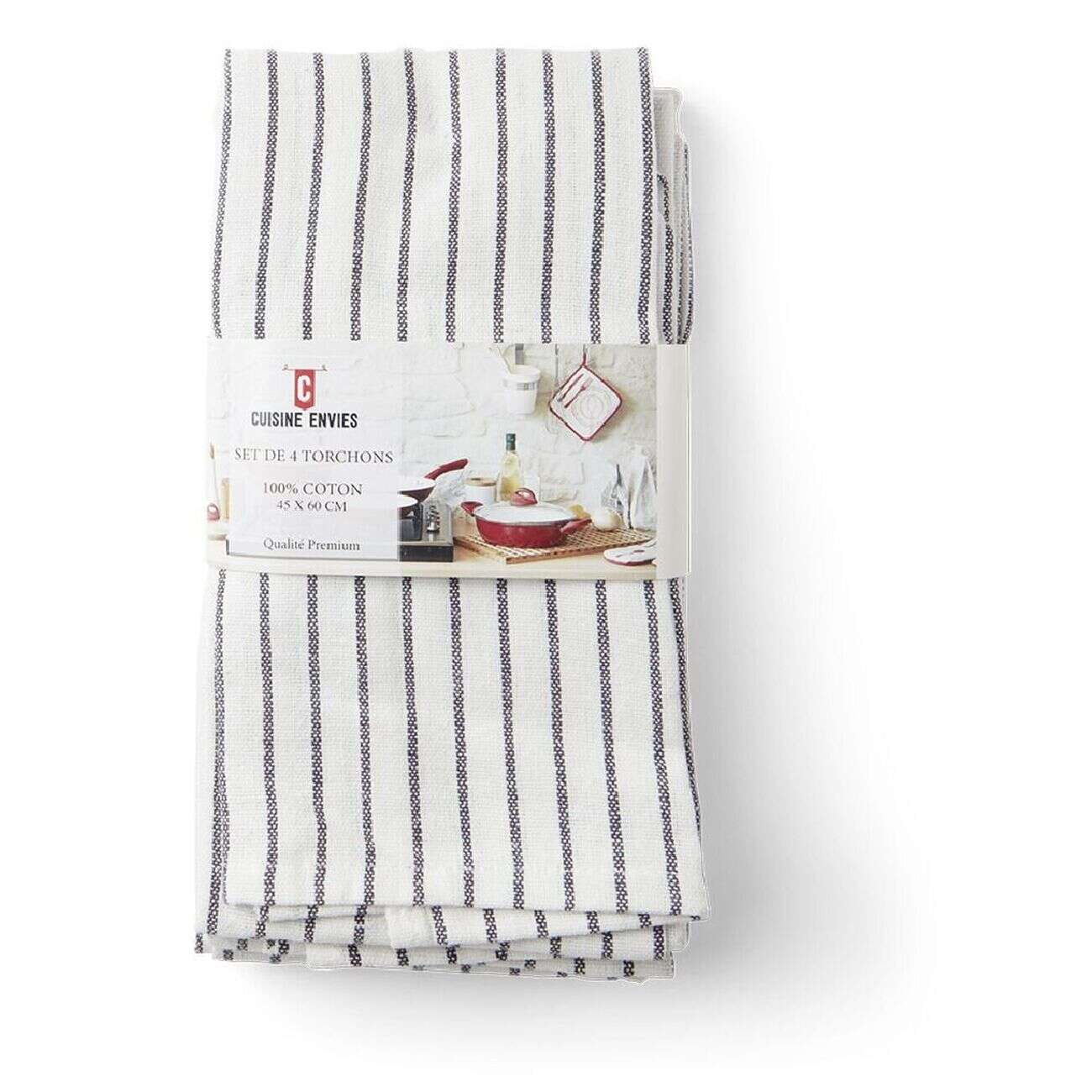 Lot de 4 torchons en coton
