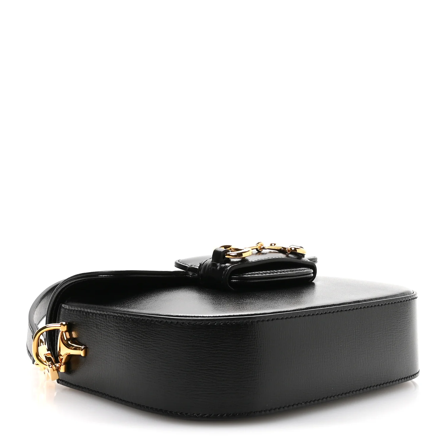 Azalea Calfskin Web Mini Horsebit 1955 Shoulder Bag Black