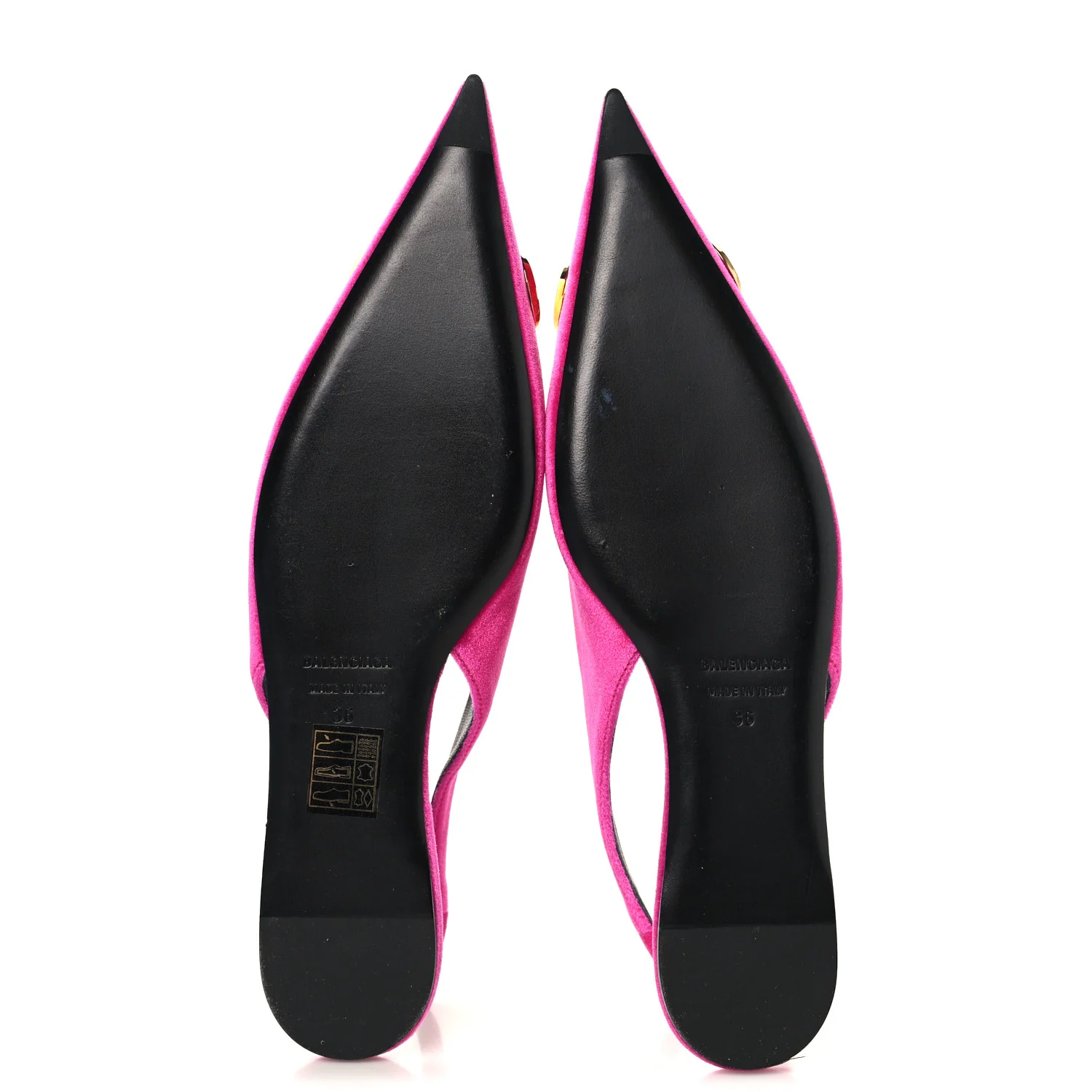 Velvet BB Knife Pointy Toe Slingback Flats 35 Pink