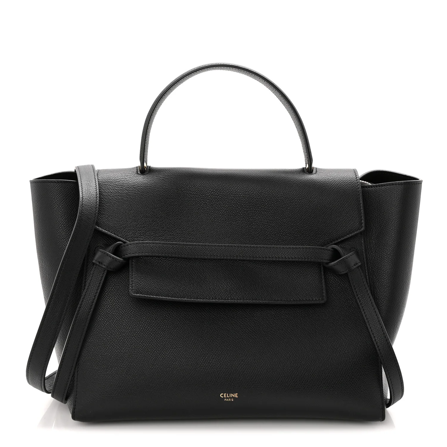 Grained Calfskin Mini Belt Bag Black