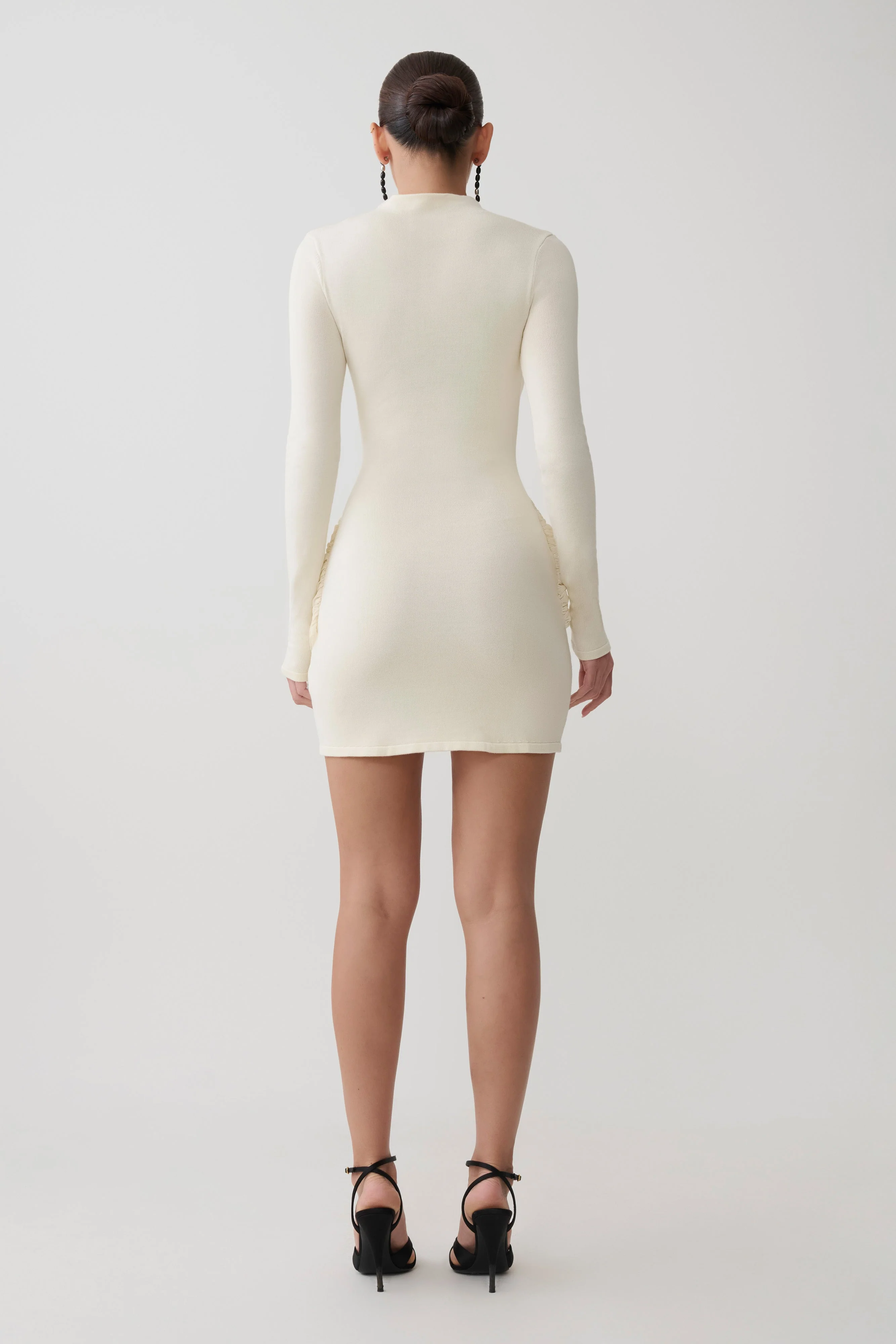 Grayson Knit Chiffon Mini Dress - Buttercream