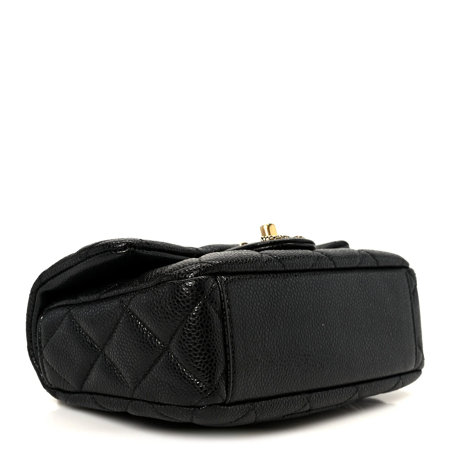 Grained Lambskin Quilted Mini Flap Black