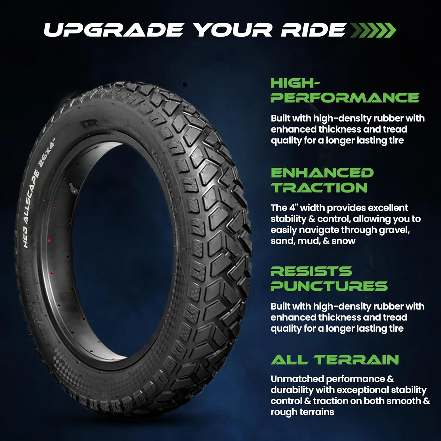 Heavy Duty 20x4 Bike Tire + Tube Includes 2 Tires for Optimal Performance(20 x 4) - Image 4