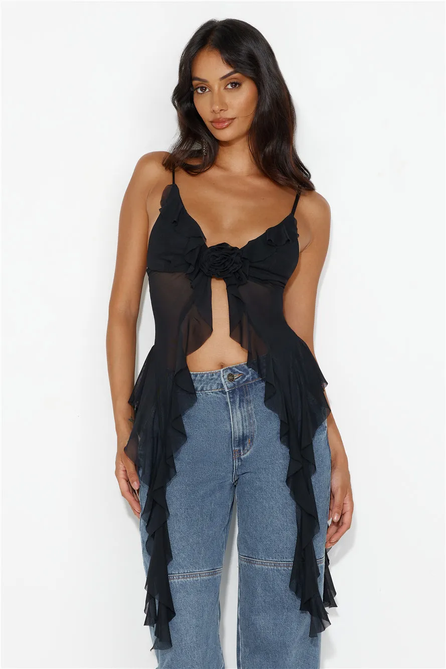 City Escape Mesh Top Black