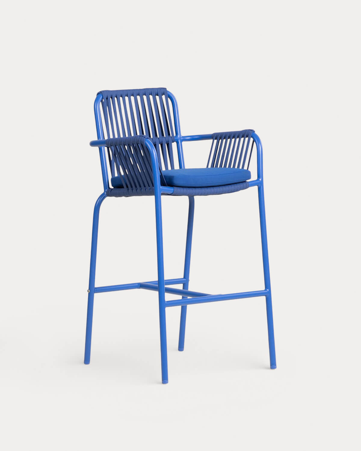 Drian - Taburete Alto de Exterior de Aluminio y Cuerda (75 cm) Drian