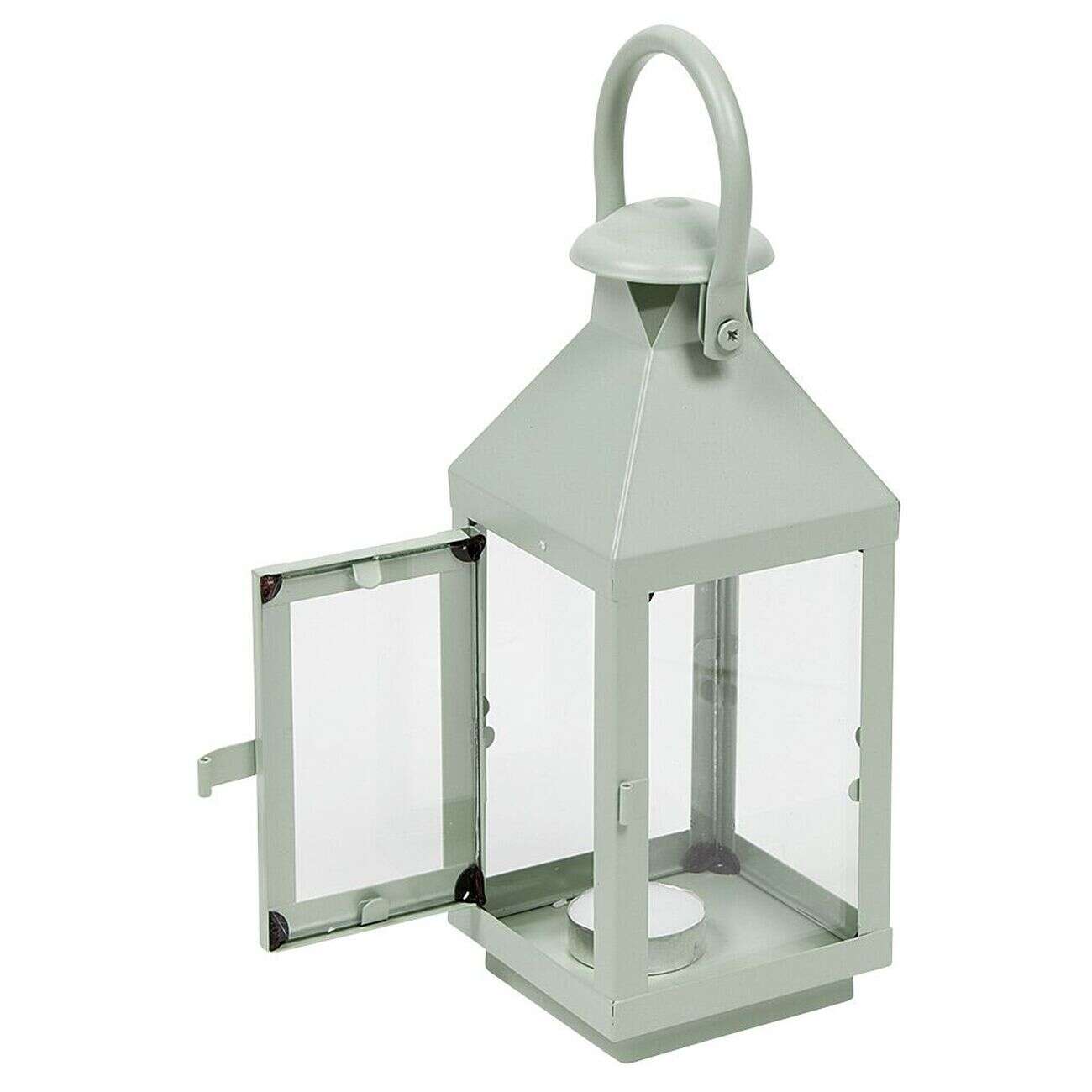 Lanterne photophore en métal vert