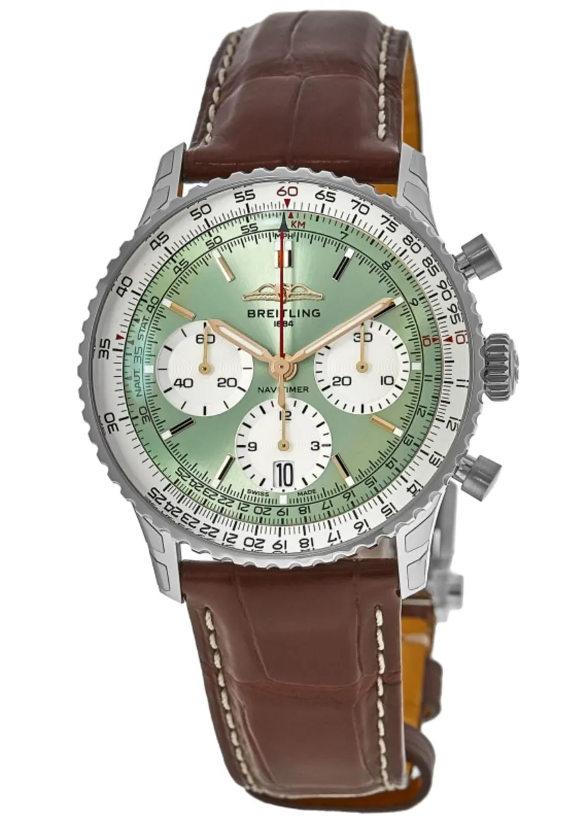 [Super Clone]Breitling AB0139211L1P1 Navitimer B01 Green Dial - Νew