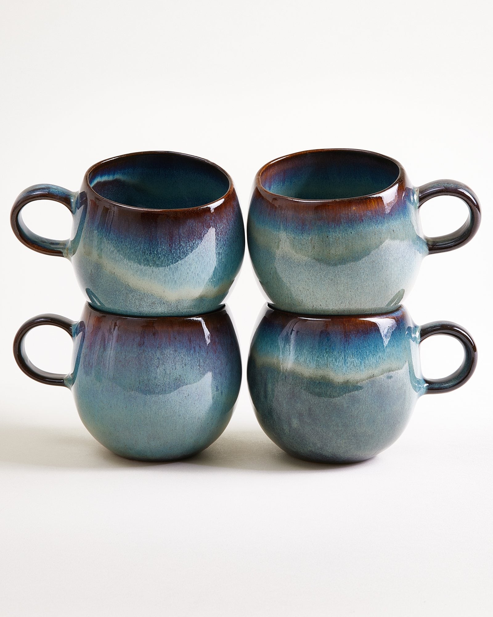 MADEIRA - LARGE MUG GREEN-BLUE SET OF 4