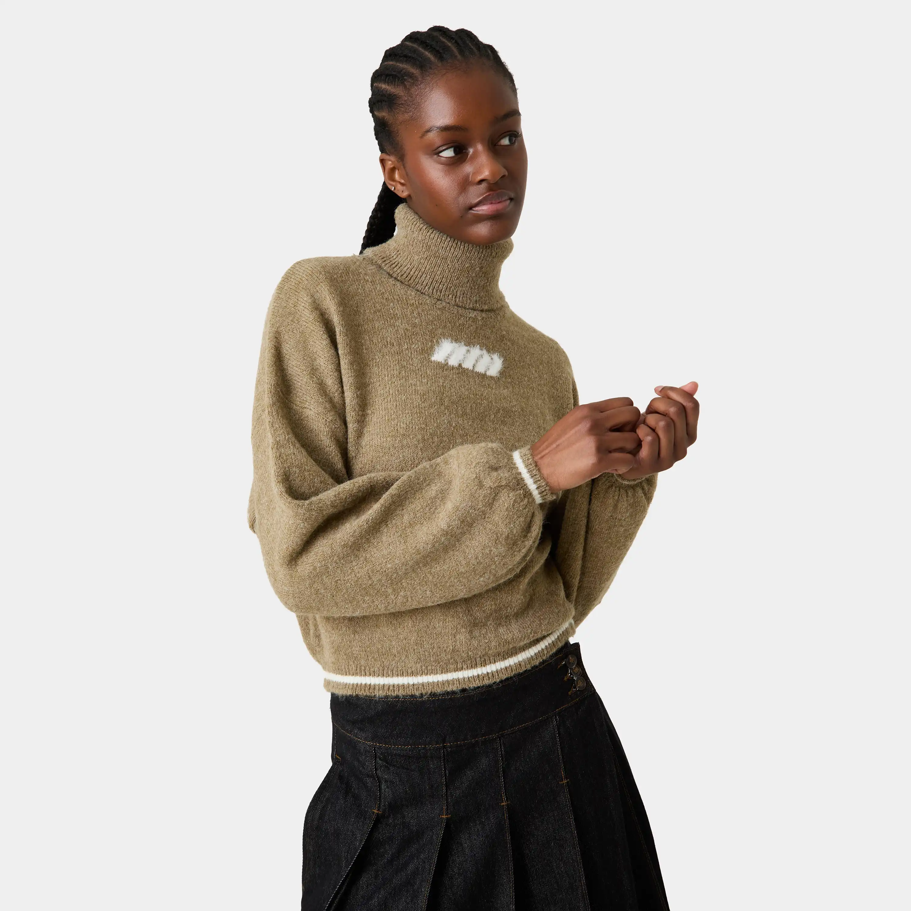 Gummy Camel Brown Turtleneck Knit