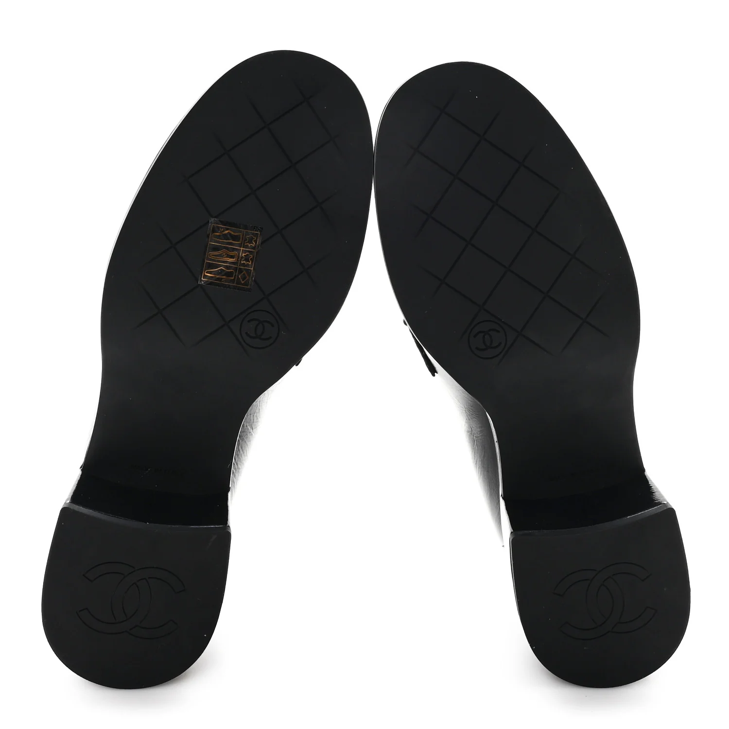 Shiny Calfskin Logo Loafers 36.5 Black