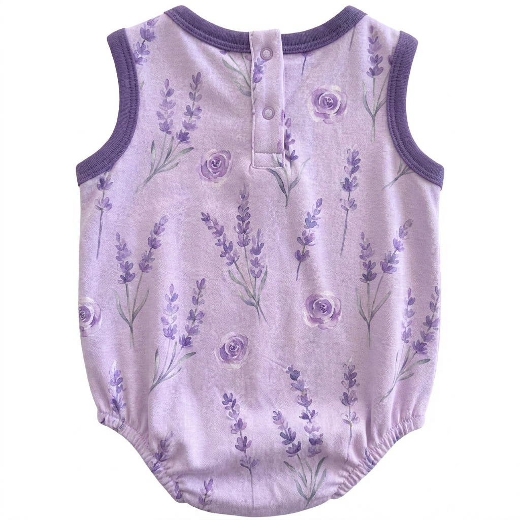 Cute Full Print Sleeveless Baby Bodysuit Back Button Design Toddler Home Wear Breathable Summer Newborn Romper
