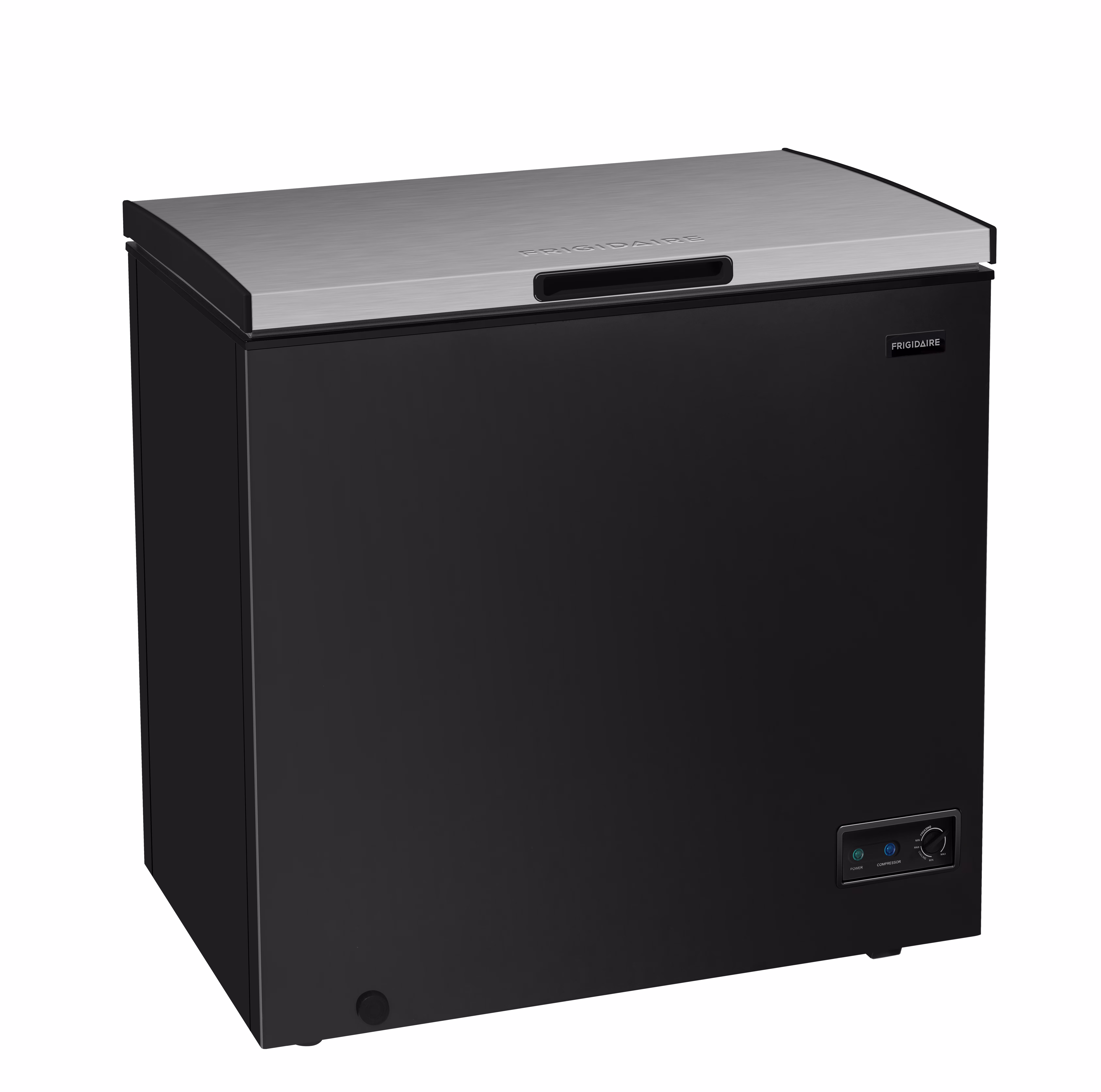 7.0 CU FT Chest Freezer, Garage Ready, Stainless Steel Lid, Black(Stainless Steel)