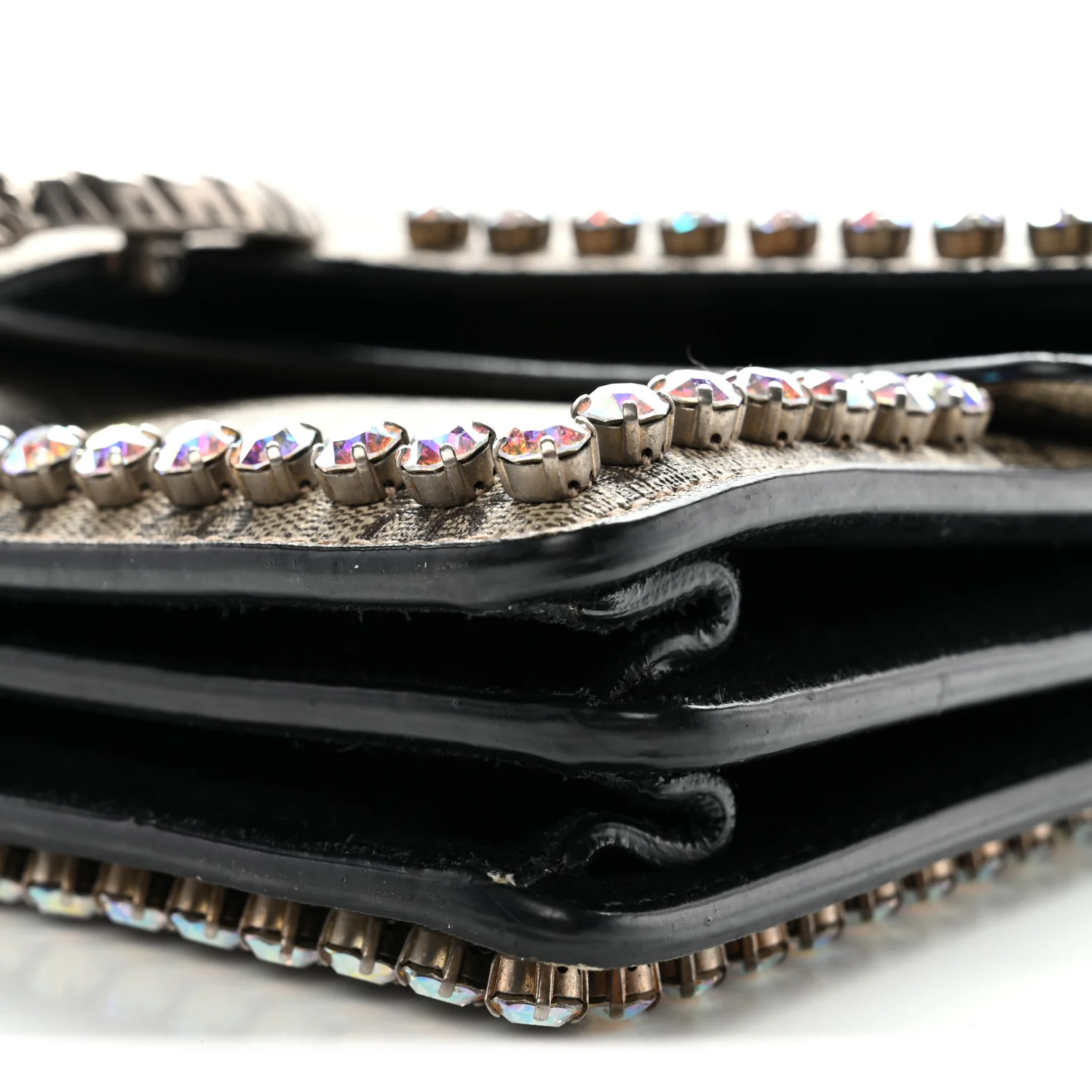 GG Supreme Monogram Crystal Small Dionysus Shoulder Bag Black