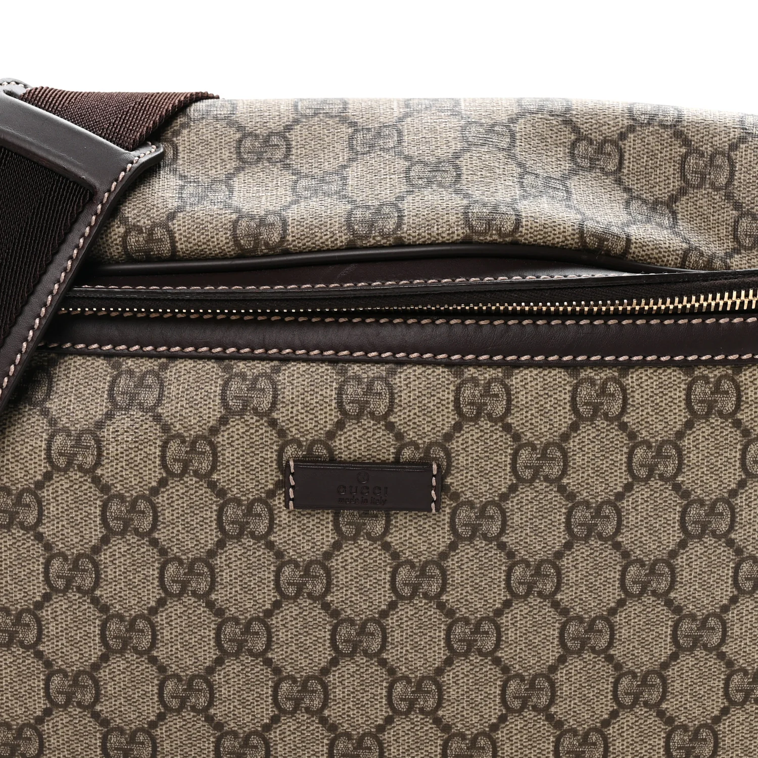 GG Supreme Monogram Belt Bag Dark Brown