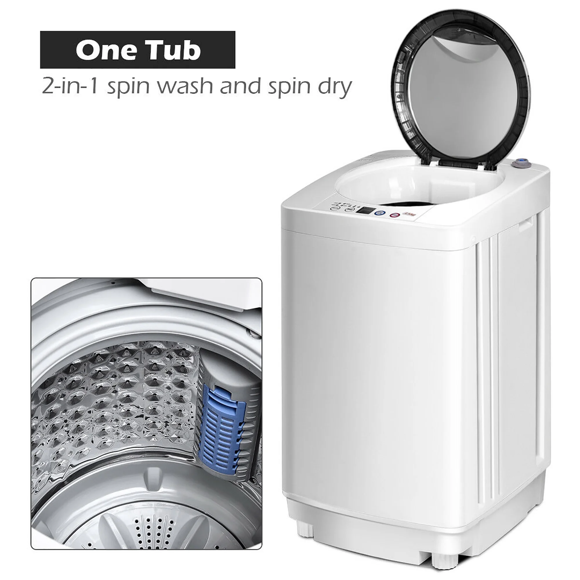 Costway Full - Automatic Laundry Wash Machine Washer Spinner Drain Pump