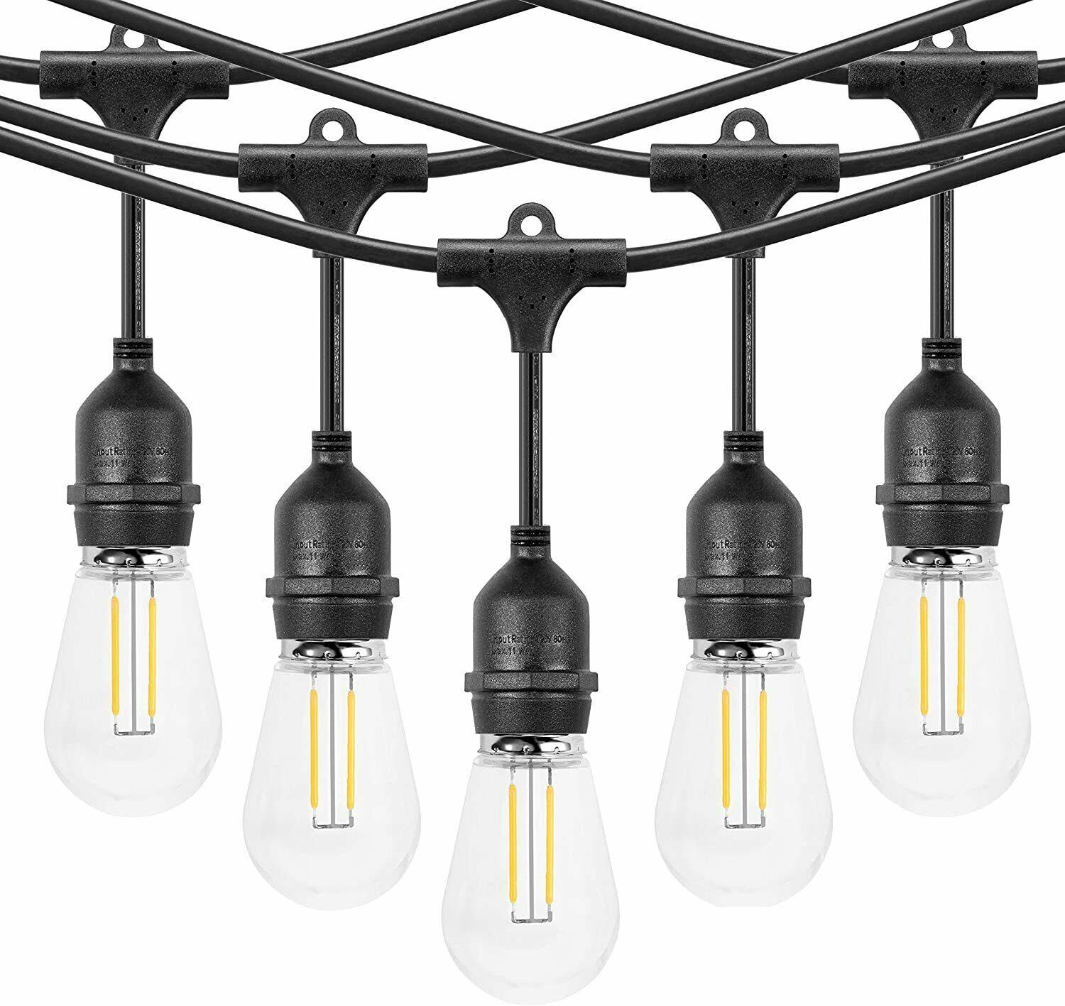 Outdoor Linkable 48ft LED Heavy-Duty String Light with 15+1(Spare) 2W