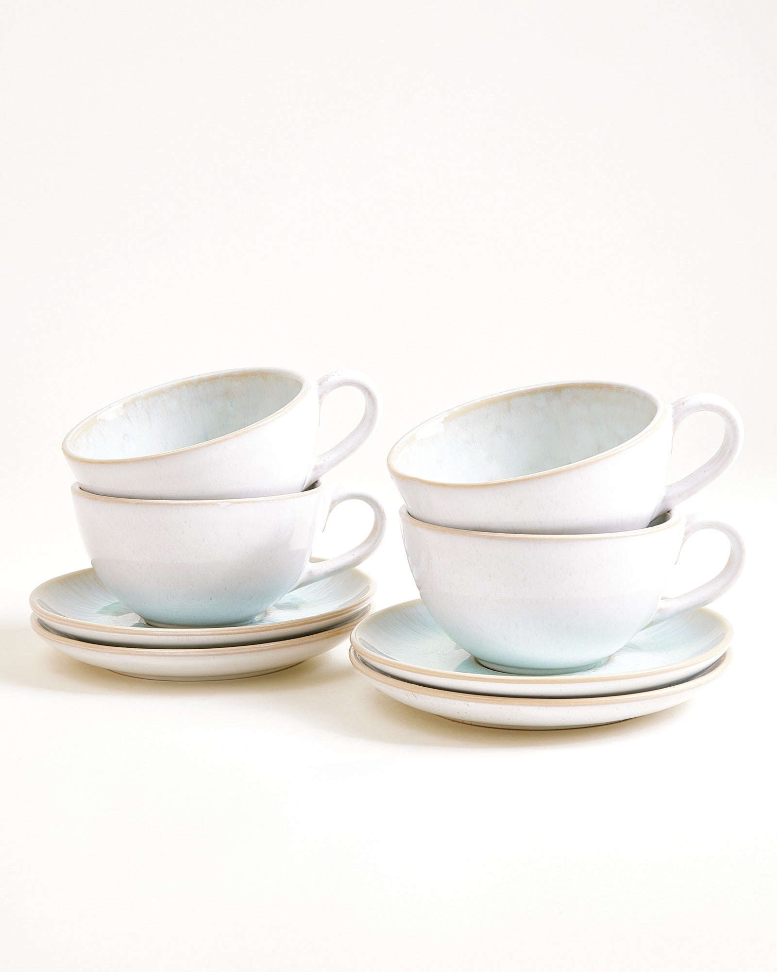 AREIA - LARGE TEA MUG & SAUCER CLASSIC AZURE SET OF 4