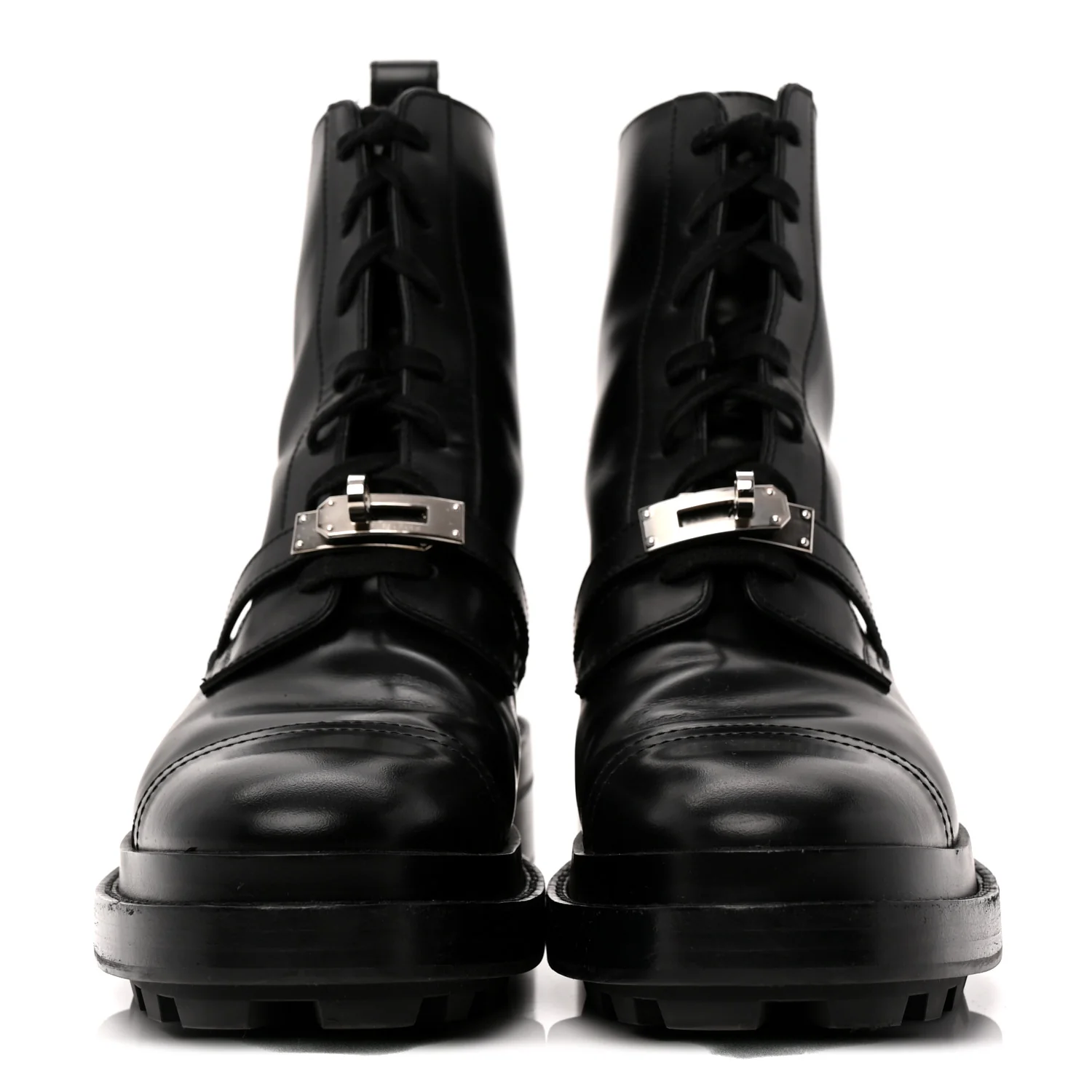 Glossed Calfskin Funk Ankle Boots 38.5 Black