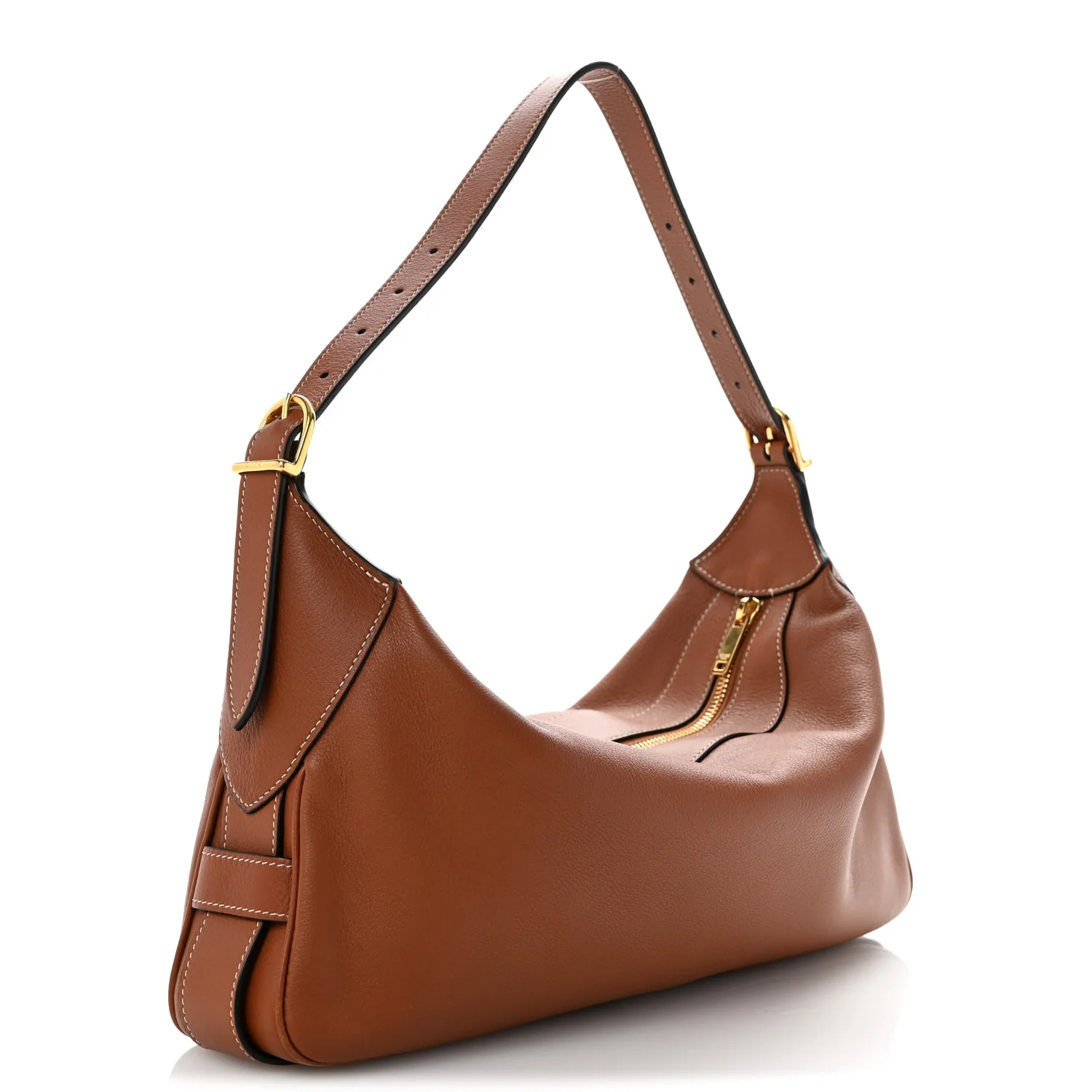 Supple Calfskin Medium Romy Shoulder Bag Tan