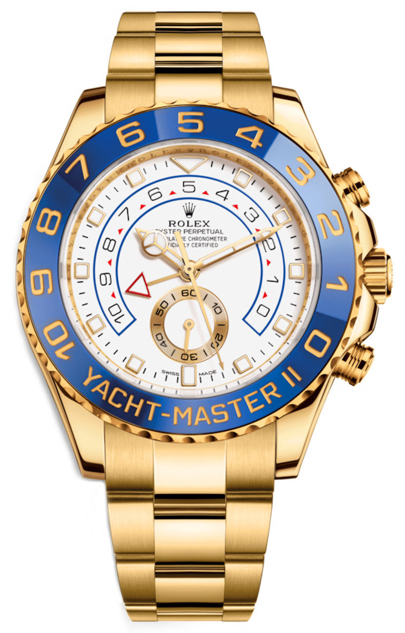 [Super Clone]Rolex Yacht-Master II 44mm 116688 18K Yellow Gold White Dial