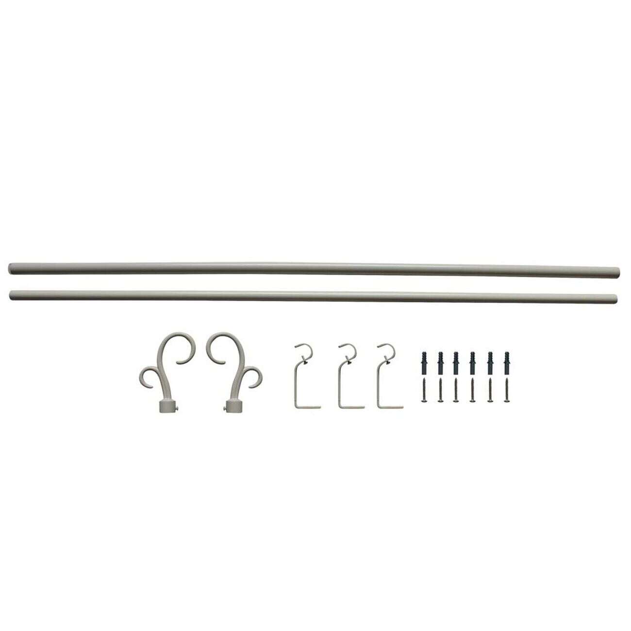 Kit Tringle Extensible 167-305 cm embouts crosse blanc