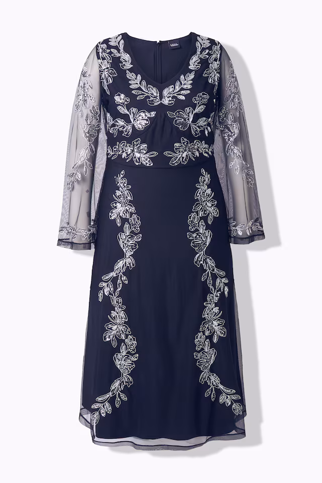 Sequined Floral Embroidery Dress