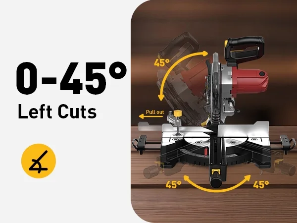 MarvTool 10-inch Sliding Compound Miter Saw Single Bevel 0-45�� with Extension Table 36T Blade