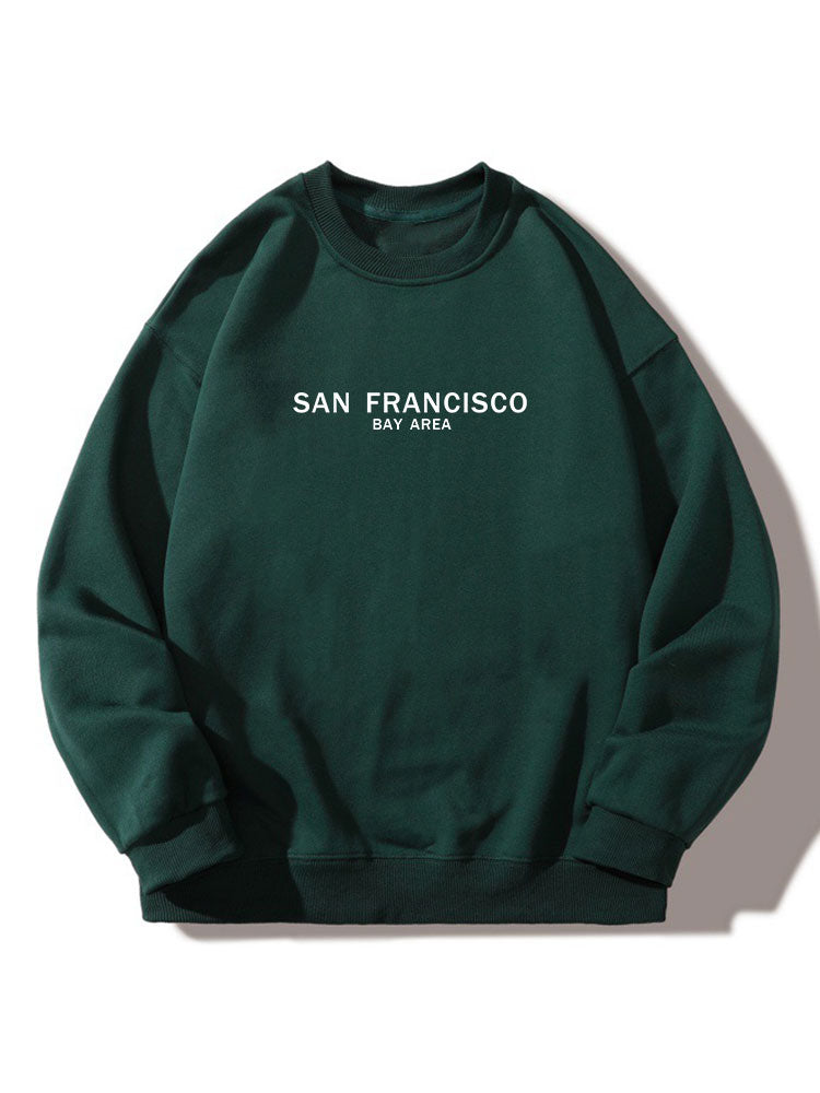 Sweat-shirt décontracté à col rond imprimé San Francisco