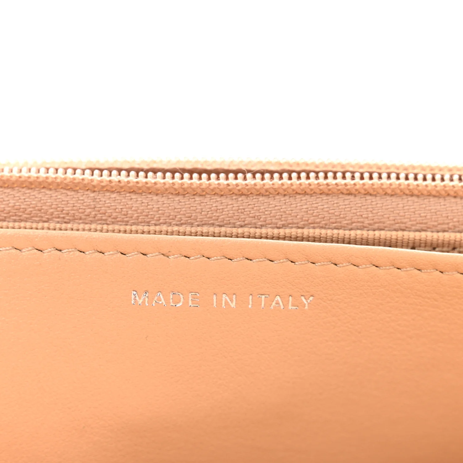 Caviar Quilted Wallet On Chain WOC Beige