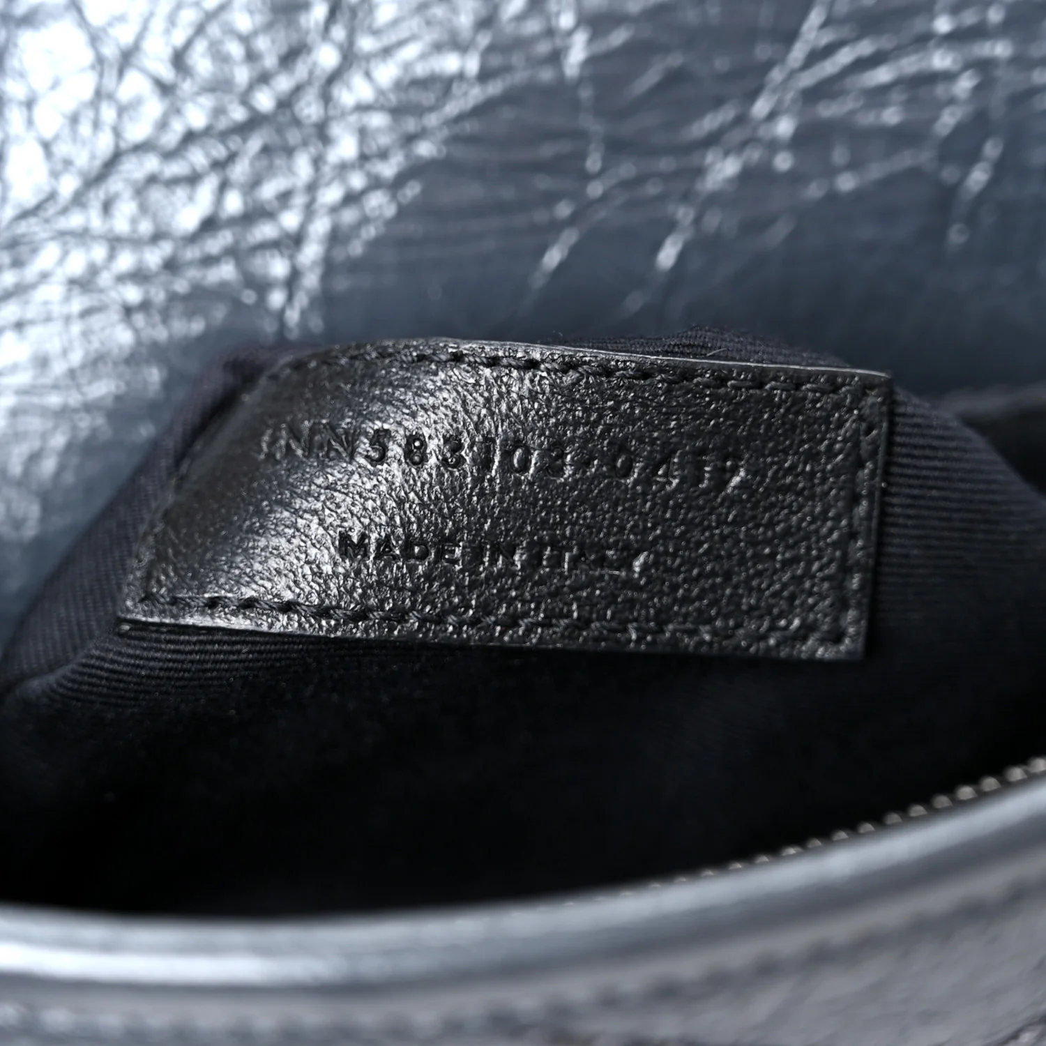 Crinkled Calfskin Matelasse Monogram Niki Chain Wallet Dark Smog