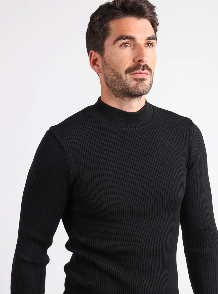 Pull homme 100% laine mérinos Noir