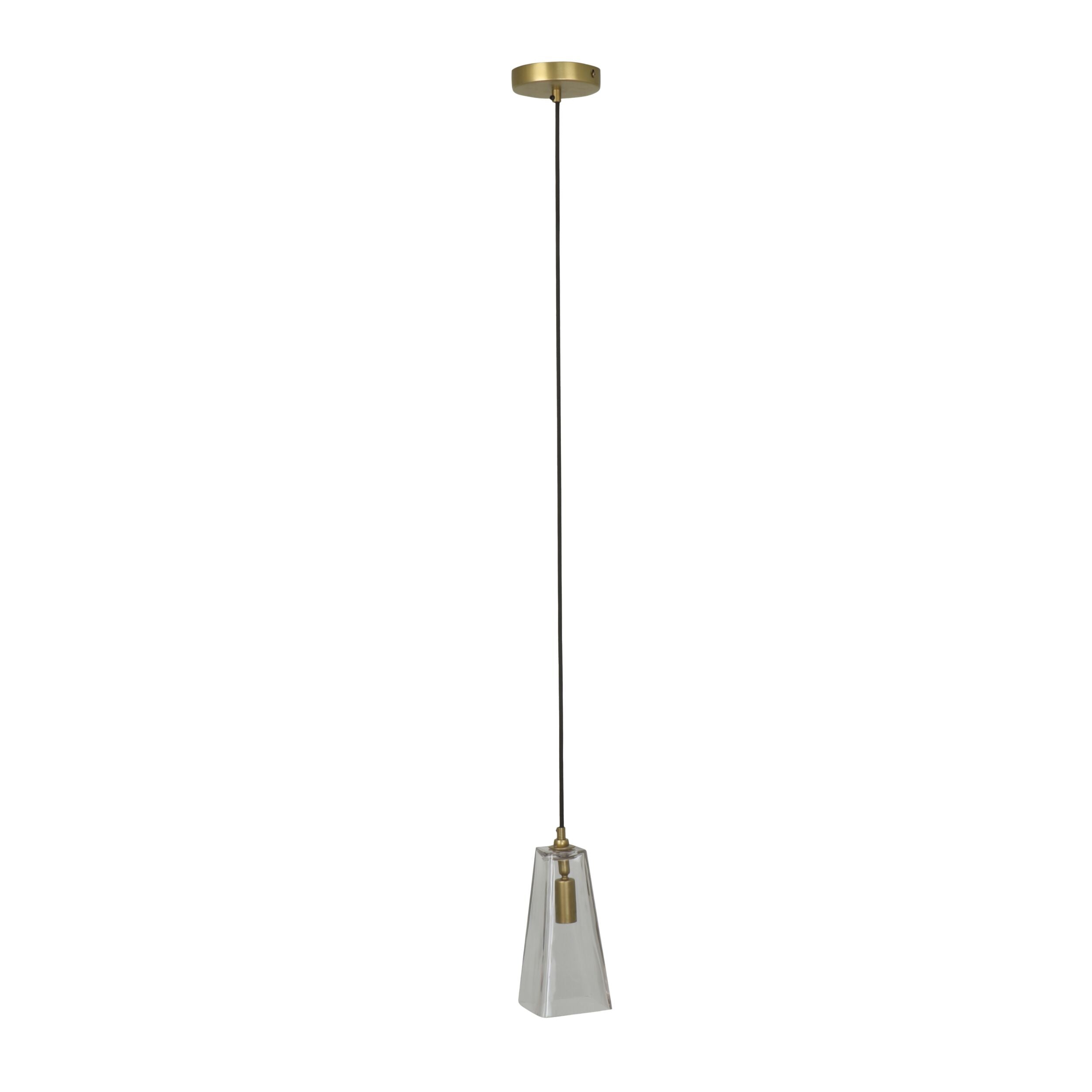 Solene Glass Pendant Matte Brass 10x10x24cm