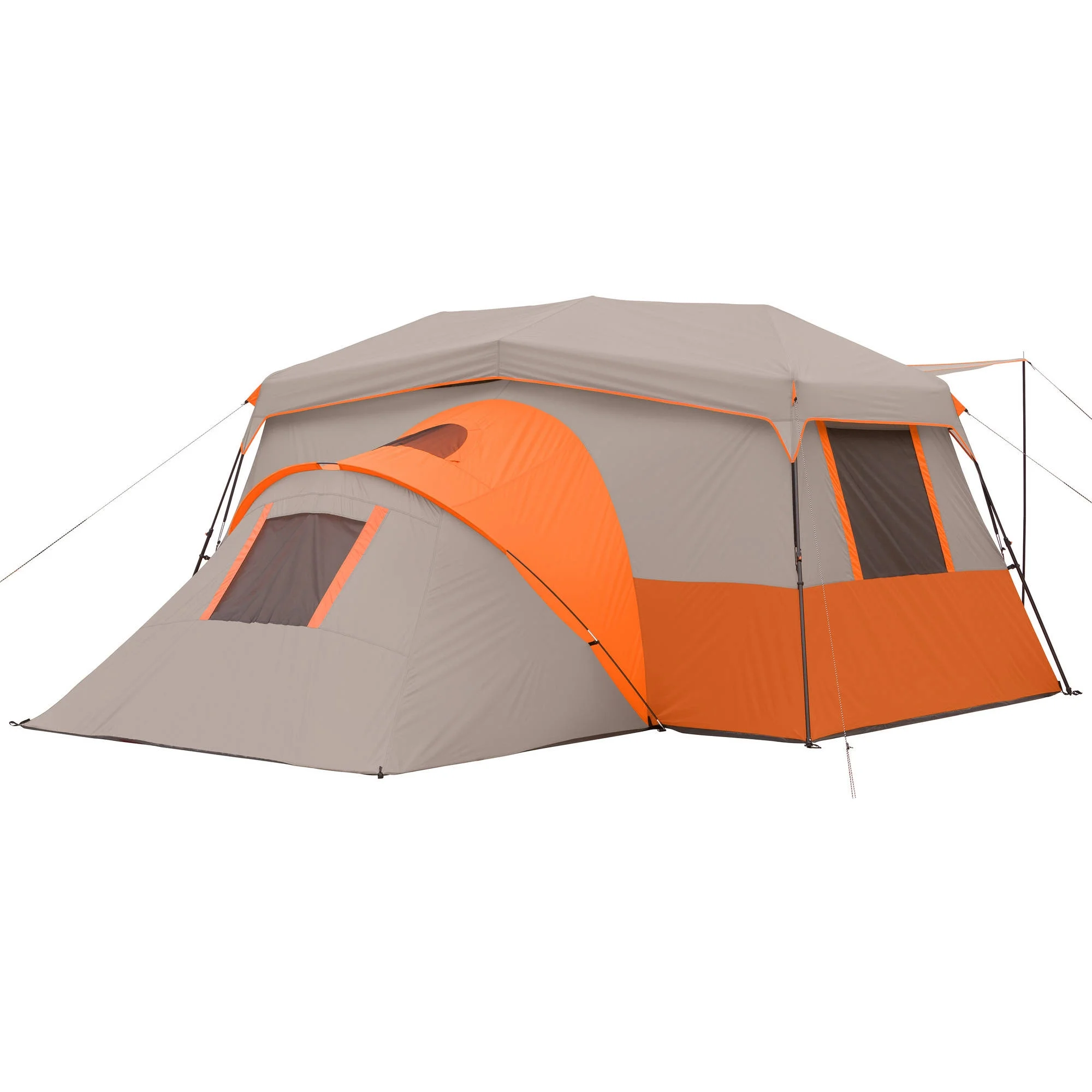 11-Person Instant Cabin Tent with Private Room �C 3-Room Family Camping Tent with Awning(Orange) - Image 4