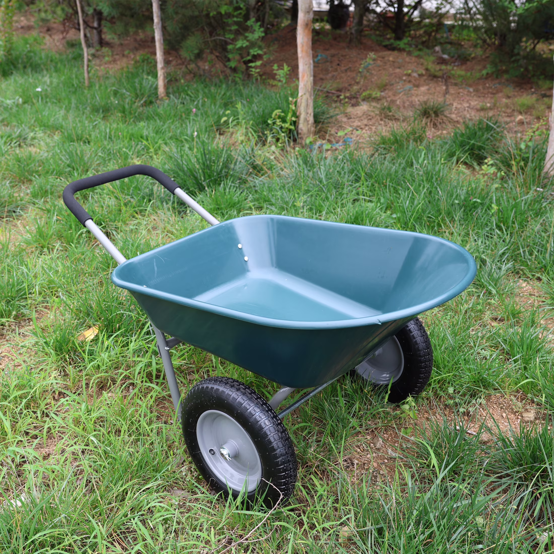 Unbranded Garden Cart with 10-Inch Pneumatic Wheels, Yellow and Black