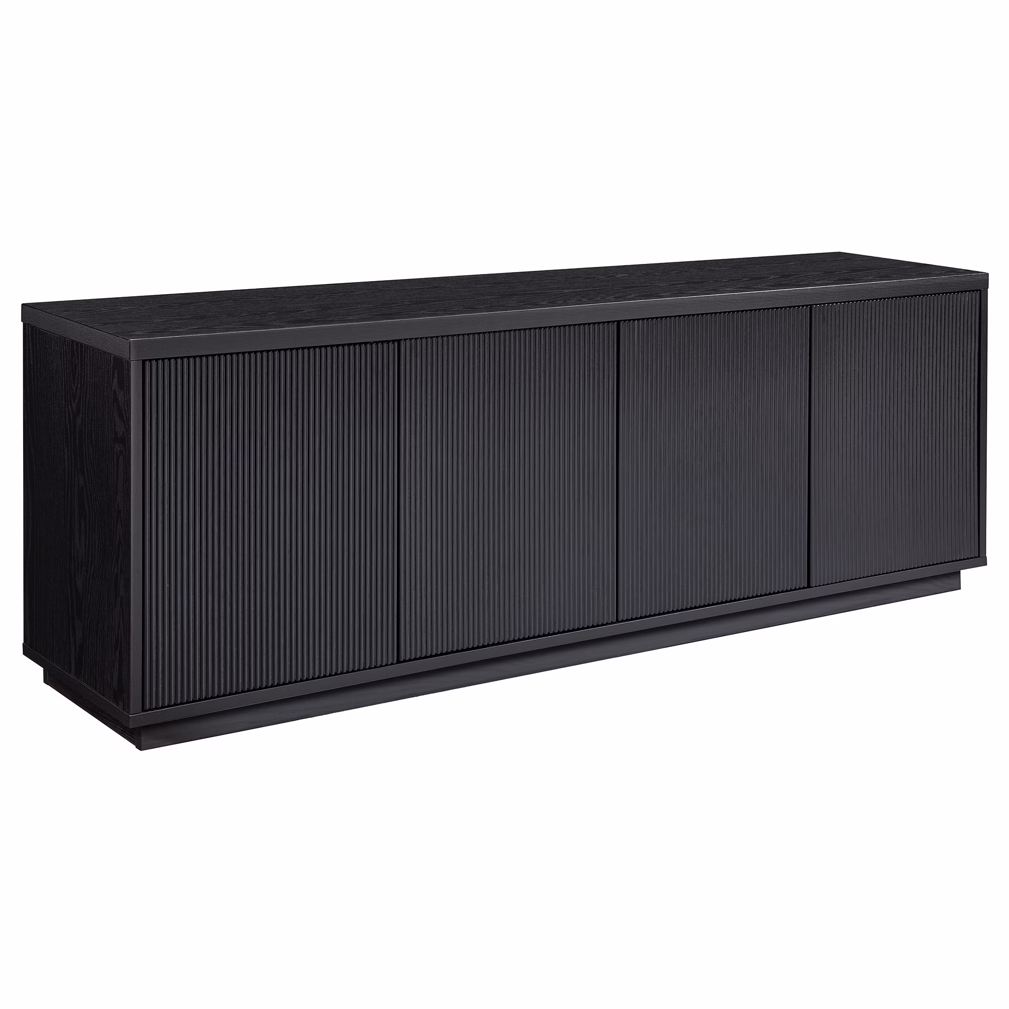 Hanson Rectangular TV Stand for TV's up to 75", Black Grain(Black Grain)
