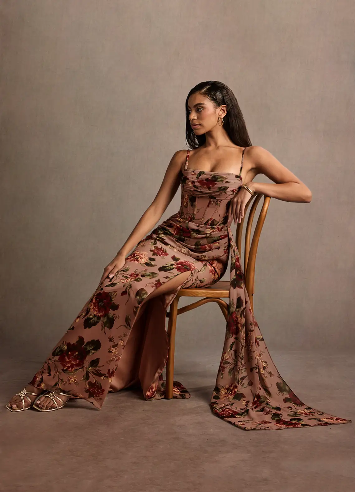 Aurra Mauve Multi Maxi Dress