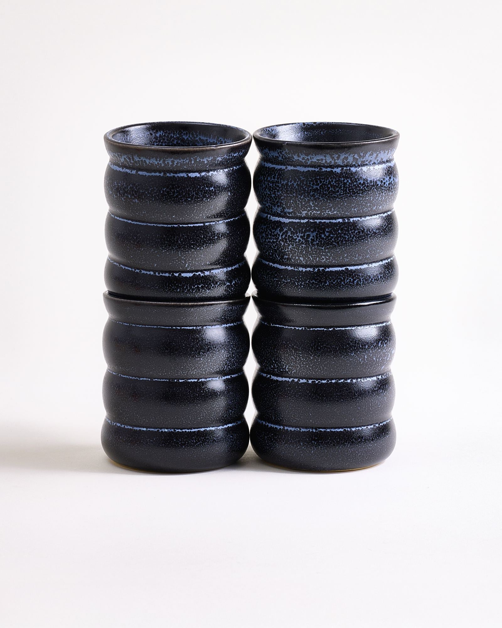 TURMALINA - LARGE CUP BUBBLE BLACK SET OF 4
