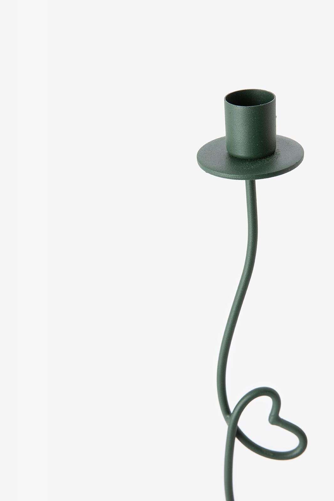 Donkergroene kandelaar met hart