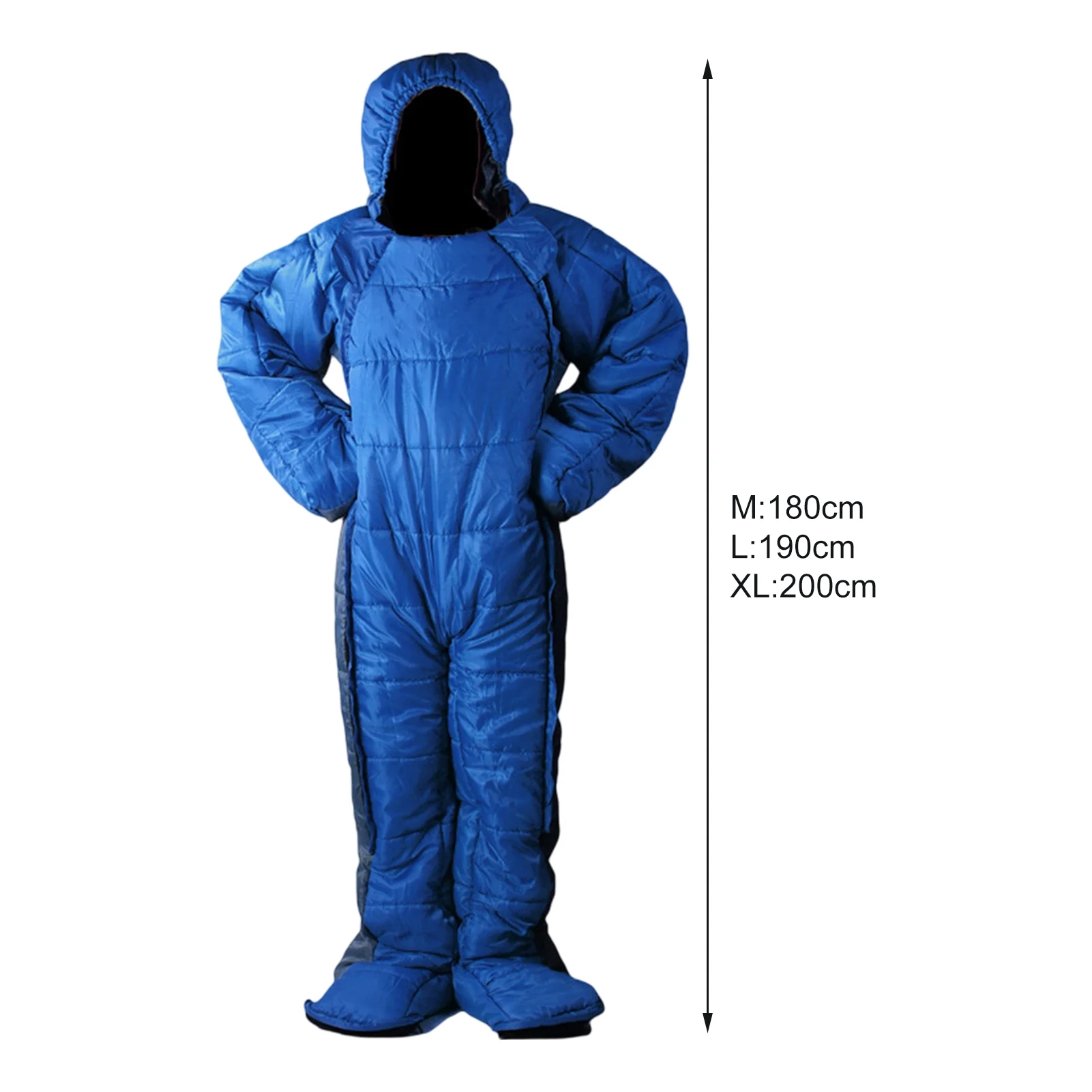 Sleeping Bag Ergonomics Folding Windproof Hollow Cotton Filling Sleeping Portable Outdoor Camping Sleeping Bag for Hiking(Blue-XL) - Image 6