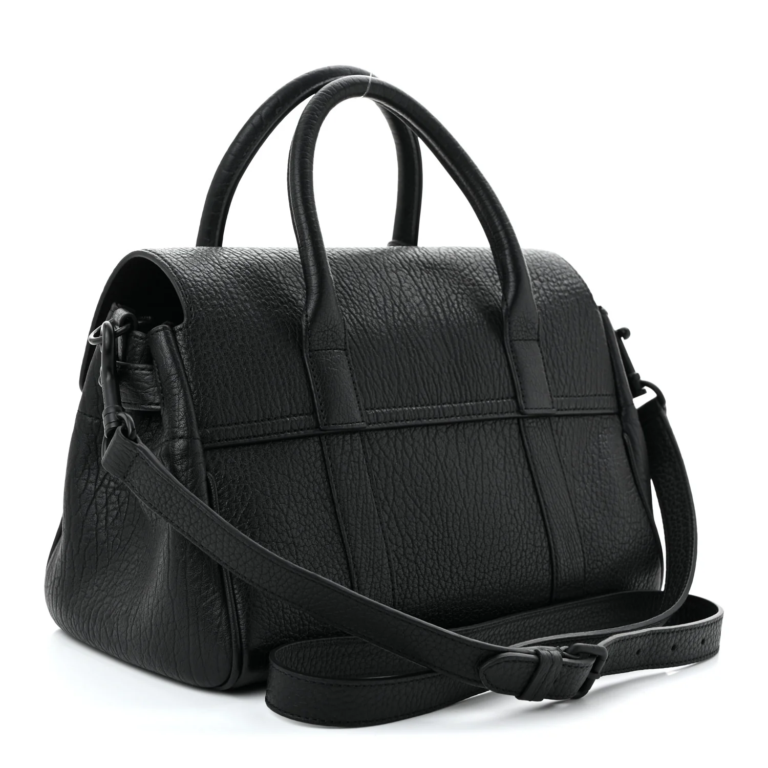 Natural Grain Small Bayswater Satchel Black