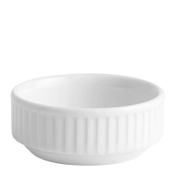 Plissé skål 7 cm hvit