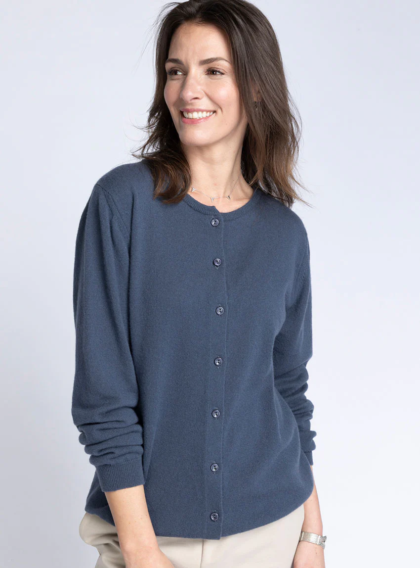 Cardigan femme en cachemire gris cendré