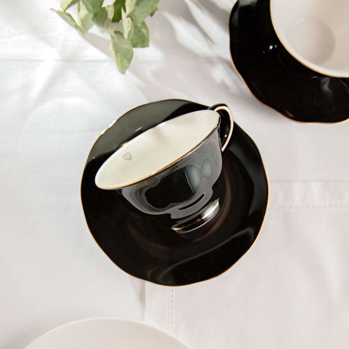 Filiżanka BARIK ze spodkiem czarna 0,15 l