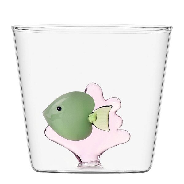 Marine Garden vannglass 35 cl grønn fisk og sjøgress