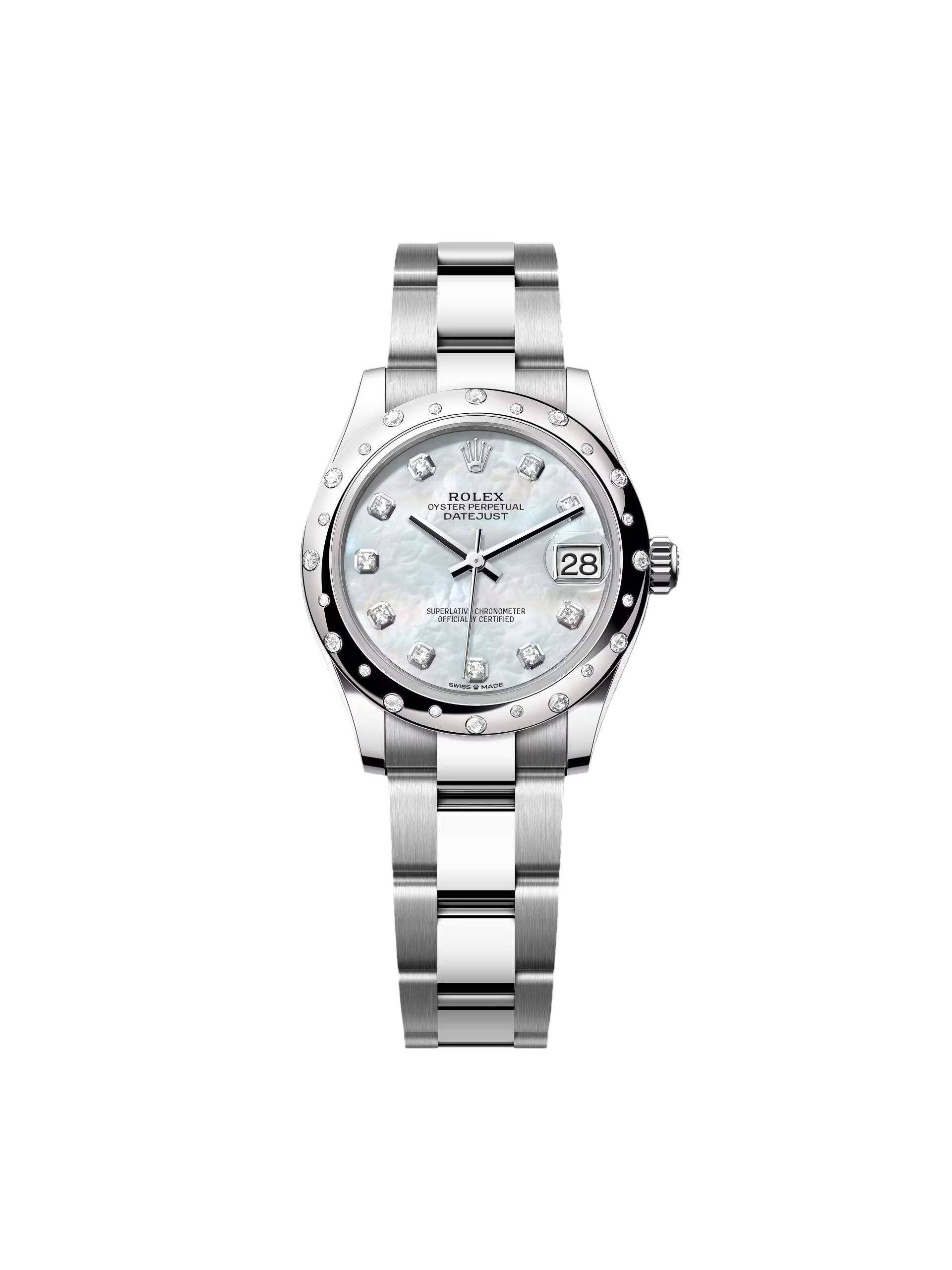 【Super Clone】RLX Datejust m278344-0005/0006 Mother-of-Pearl Dial 31mm Domed Diamond Oyster Watch