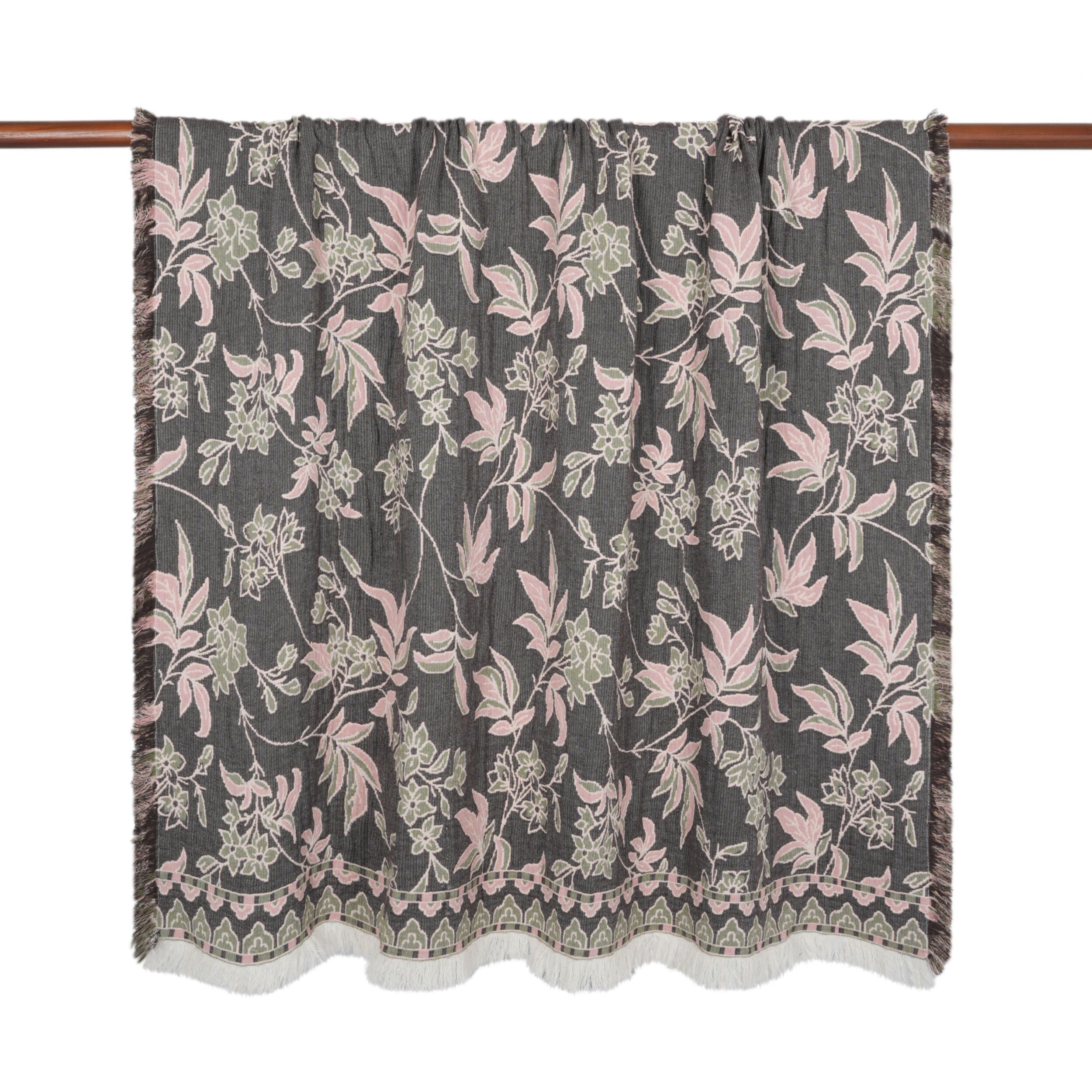 Jacquard Garden Cotton Throw 130x170cm Blossom