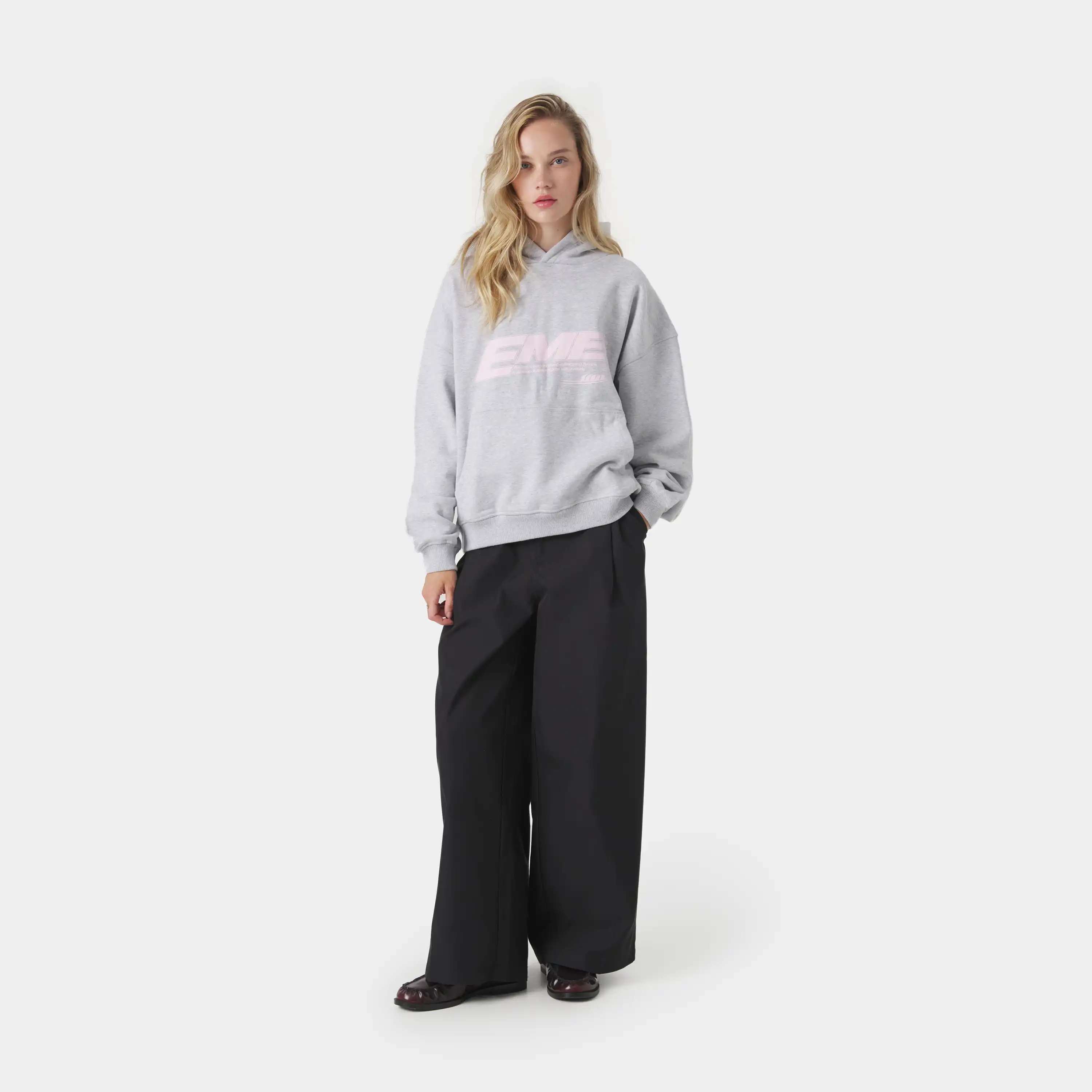 Ssamo Heather Grey Oversized Hoodie