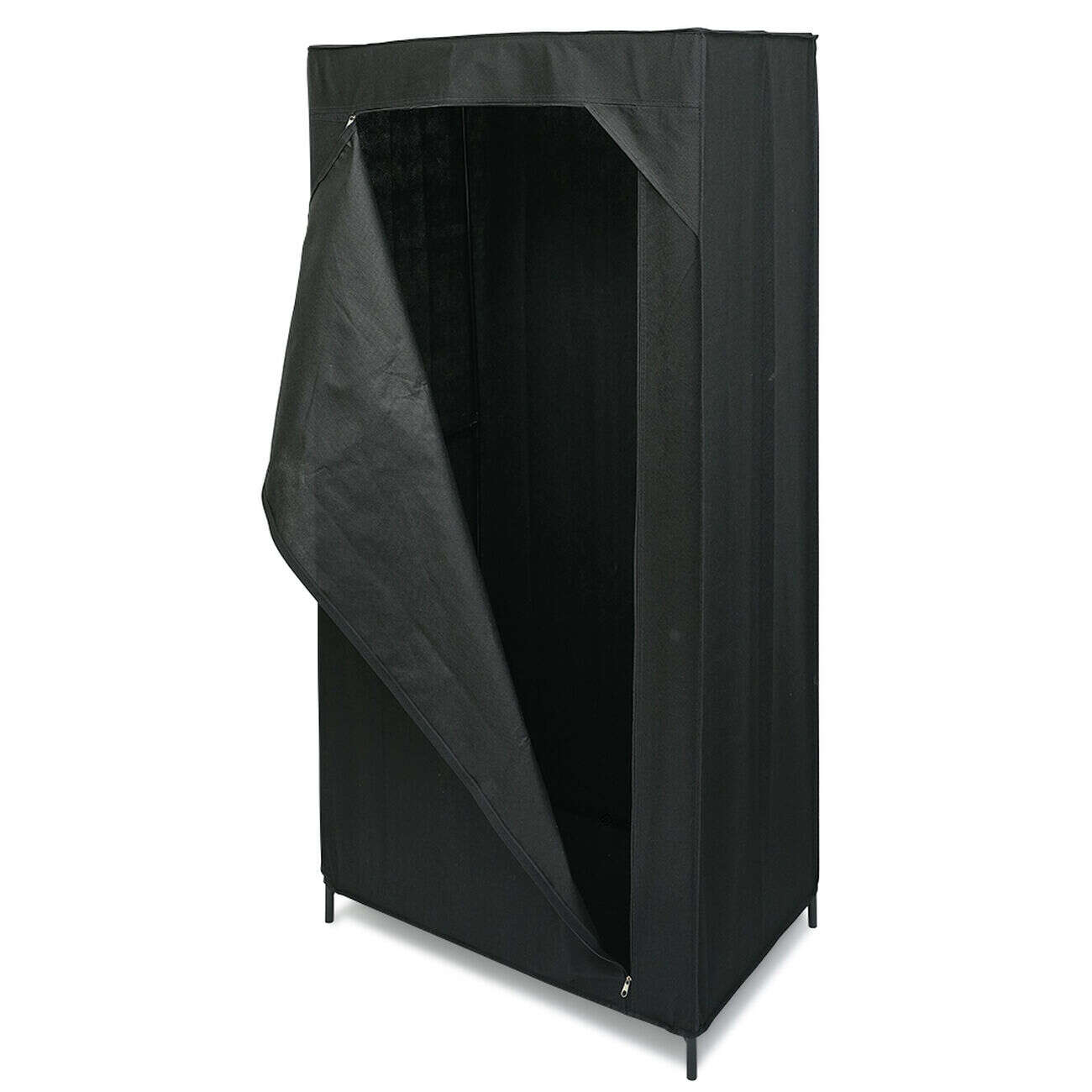 Armoire penderie en tissu noir 70x46xH146cm